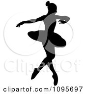 Poster, Art Print Of Silhouetted Elegant Ballerina Dancing 7