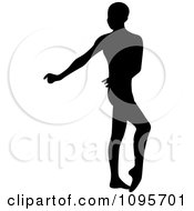 Clipart Silhouetted Male Ballerino Ballet Dancer Dancing 3 Royalty Free Vector Illustration
