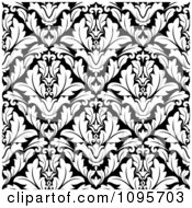 Poster, Art Print Of Black And White Triangular Damask Pattern Seamless Background 18
