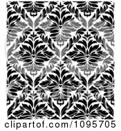 Poster, Art Print Of Black And White Triangular Damask Pattern Seamless Background 17