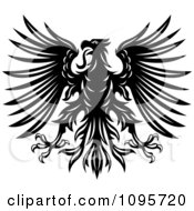 Poster, Art Print Of Black And White Heraldic Eagle With Spanned Wings 2