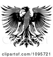 Poster, Art Print Of Black And White Heraldic Eagle With Spanned Wings 1