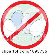 Clipart Restricted Symbol Over Eggs Royalty Free Vector Illustration by Maria Bell