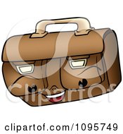 Clipart Happy Brown Bag Royalty Free Vector Illustration