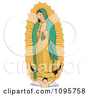 Poster, Art Print Of Angel Under The Virgin Of Guadalupe