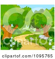 Poster, Art Print Of Foot Path Curving Through The Woods