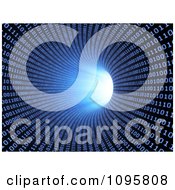 Clipart 3d Blue Binary Tunnel Vortex With A Bright Light At The End Royalty Free CGI Illustration by Mopic