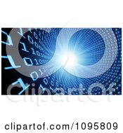 Clipart 3d Blue Binary Tunnel Vortex With A Light Shining At The End Royalty Free CGI Illustration by Mopic