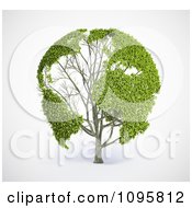 Poster, Art Print Of 3d Green World Map Tree With Leafy Continents