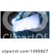 Clipart 3d Billboard Orbiting Around Planet Earth Royalty Free CGI Illustration by Mopic #COLLC1095827-0155