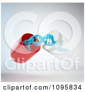 Clipart 3d Open Gene Therapy Pill Capsule With A Blue Dna Strand Royalty Free CGI Illustration by Mopic #COLLC1095834-0155