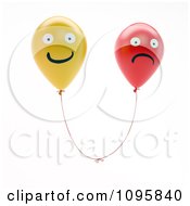 Poster, Art Print Of 3d Happy And Sad Balloon Faces