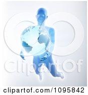 Clipart 3d Blue Goddess Supporting Earth Royalty Free CGI Illustration by Mopic