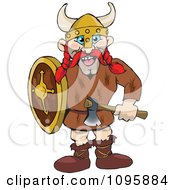 Poster, Art Print Of Male Raider Viking With Red Hair