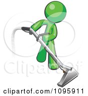Green Man Using A Carpet Cleaner Wand