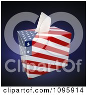 3d American Flag Ballot Box With A Voter Ballot In The Slot