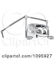 Clipart Delivery Big Rig Truck Mascot Character Looking Over A Sign Royalty Free Vector Illustration