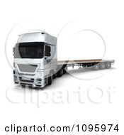 3d Silver Lorry Big Rig Logistics Truck With A Flat Bed 1