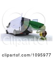 Poster, Art Print Of 3d Tortoises Loading A Sofa Into A Moving Van