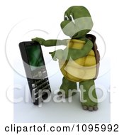 Poster, Art Print Of 3d Tortoise Using A Smart Phone