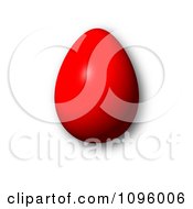 Poster, Art Print Of 3d Red Easter Egg And Shadow
