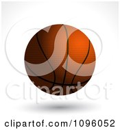 Poster, Art Print Of 3d Floating Basketball With Black Lines And A Shadow