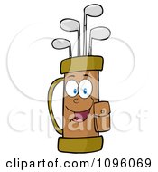 Clipart Happy Golf Bag Full Of Clubs Royalty Free Vector Illustration