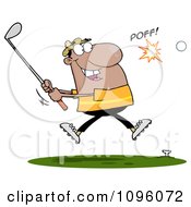 Clipart Black Man Hitting A Golf Ball Royalty Free Vector Illustration