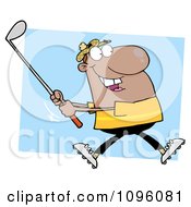 Clipart Golfing Black Man Swinging A Club Royalty Free Vector Illustration by Hit Toon