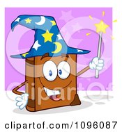 Smiling Spell Book With A Wizard Hat And Magic Wand