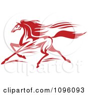 Poster, Art Print Of Red Racing Horse Running