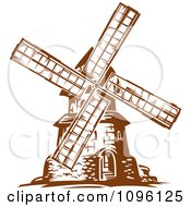 Poster, Art Print Of Vintage Brown Old Fashioned Windmill