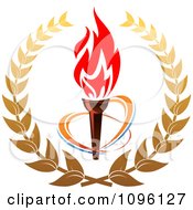 Clipart Red Torch And Laurel Wreath Royalty Free Vector Illustration