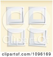 Poster, Art Print Of 3d Empty White Frames On A Beige Wall