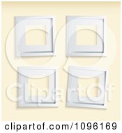 Clipart 3d Empty White Frames On A Beige Wall Royalty Free Vector Illustration by michaeltravers
