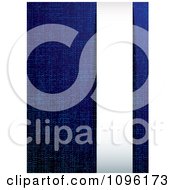 Blue Denim Cloth Background With A White Copyspace Panel
