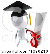 Clipart 3d White Bob Character Graduate Holding A Diploma Royalty Free CGI Illustration by Julos