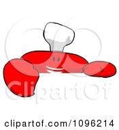 Clipart Cartoon Chef Crab Holding A Sign 1 Royalty Free Illustration
