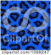 Background Pattern Of Neon Blue Leopard Print