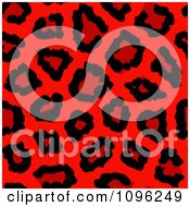 Background Pattern Of Neon Red Leopard Print
