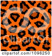 Background Pattern Of Neon Orange Leopard Print