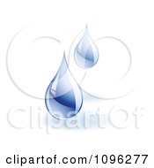 Clipart 3d Water Droplets Falling Royalty Free Vector Illustration
