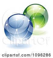 Poster, Art Print Of 3d Shiny Ecology Or Networking Globes