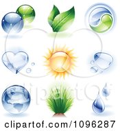 Clipart 3d Shiny Ecology And Nature Icons Royalty Free Vector Illustration by TA Images #COLLC1096287-0125