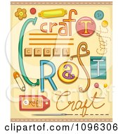 Clipart Arts And Crafts Text And Items Royalty Free Vector Illustration
