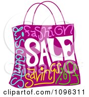 Poster, Art Print Of Purple Shopping Bag With Sale Text