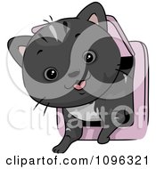 Poster, Art Print Of Cute Cat Coming In Through A Pet Door