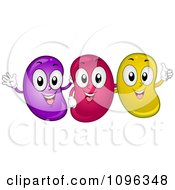 Poster, Art Print Of Happy Jelly Beans Smiling Waving And Holding A Thumb Up