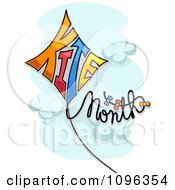 Poster, Art Print Of Kite Month Text Floating In A Cloudy Sky