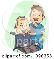 Male Geriatric Nurse Tending To A Senior Man